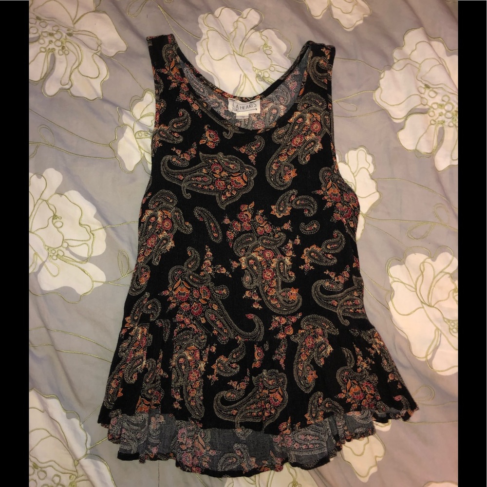 La hearts peplum tank top